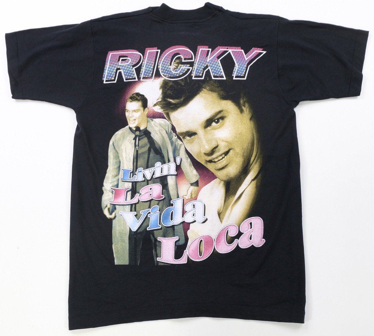 Rare VTG Ricky Martin Livin La Vida Loca Double Sided Rap T Shirt 