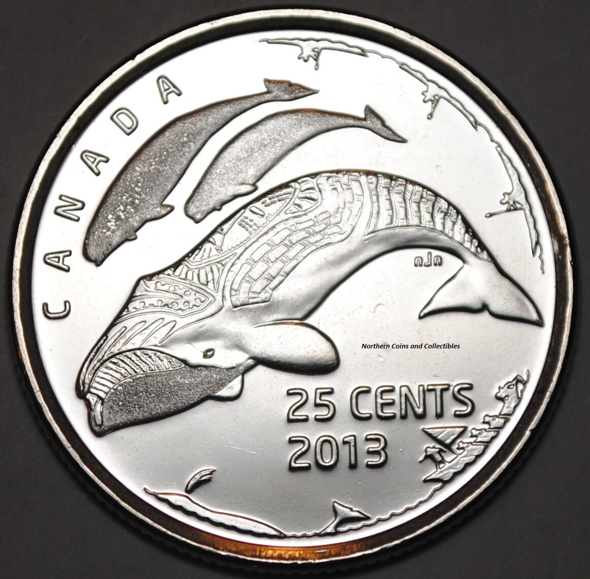 Canada 2013 Arctic Symbols Frosted Beluga 25 Cents BU