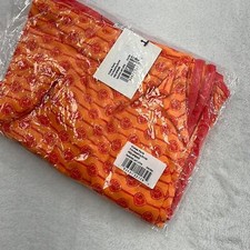 NWT Kickee Pants Bamboo Swaddle Baby Blanket Orange Nectarine Leaf Lattice