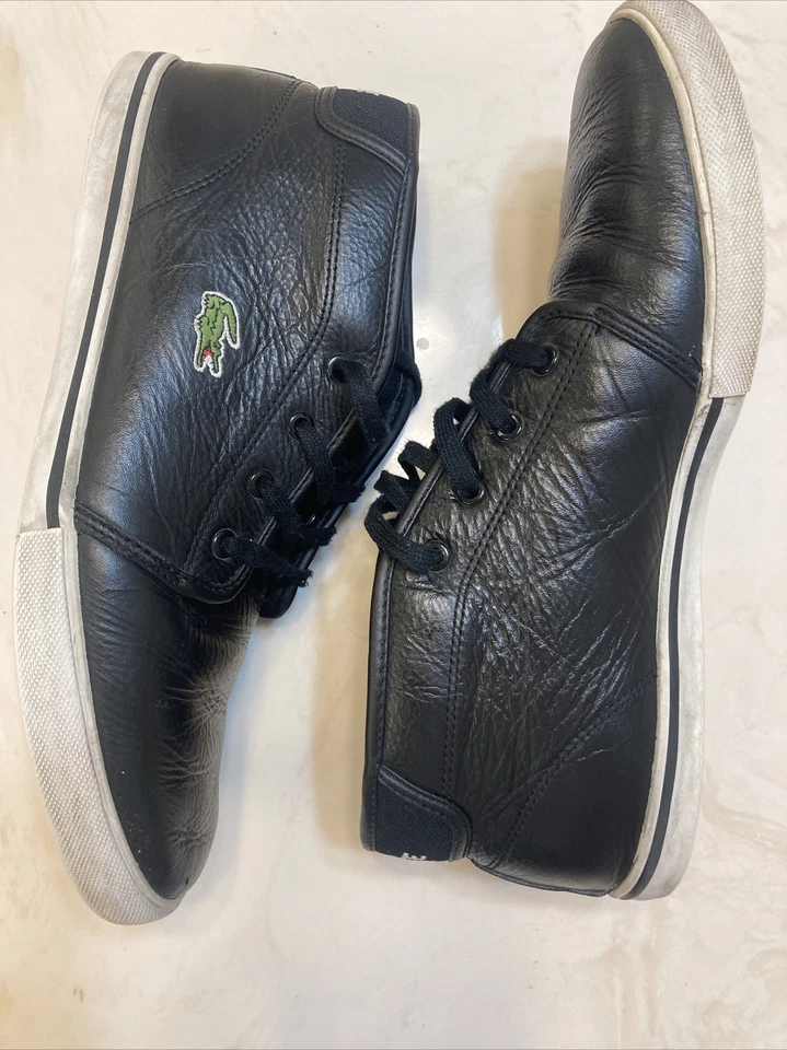Botas de cuero negras Lacoste para hombre, con cordones talla 10,5 Foto 2 de 4