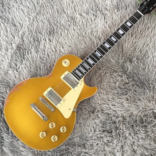 Custom Shop LP 1959 Relic Electric Guitar Golden Top Bone Nut Fast Delivery