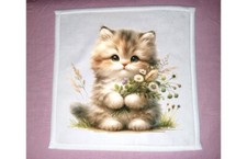 Cat, Dish Towel, 12x12, FREE ship, hand towels, kitchen, bath, choice, kitty