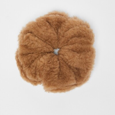 MaxMara label-cut Accessories Camelwool and Silk Blend Scrunchie. Size: OS New