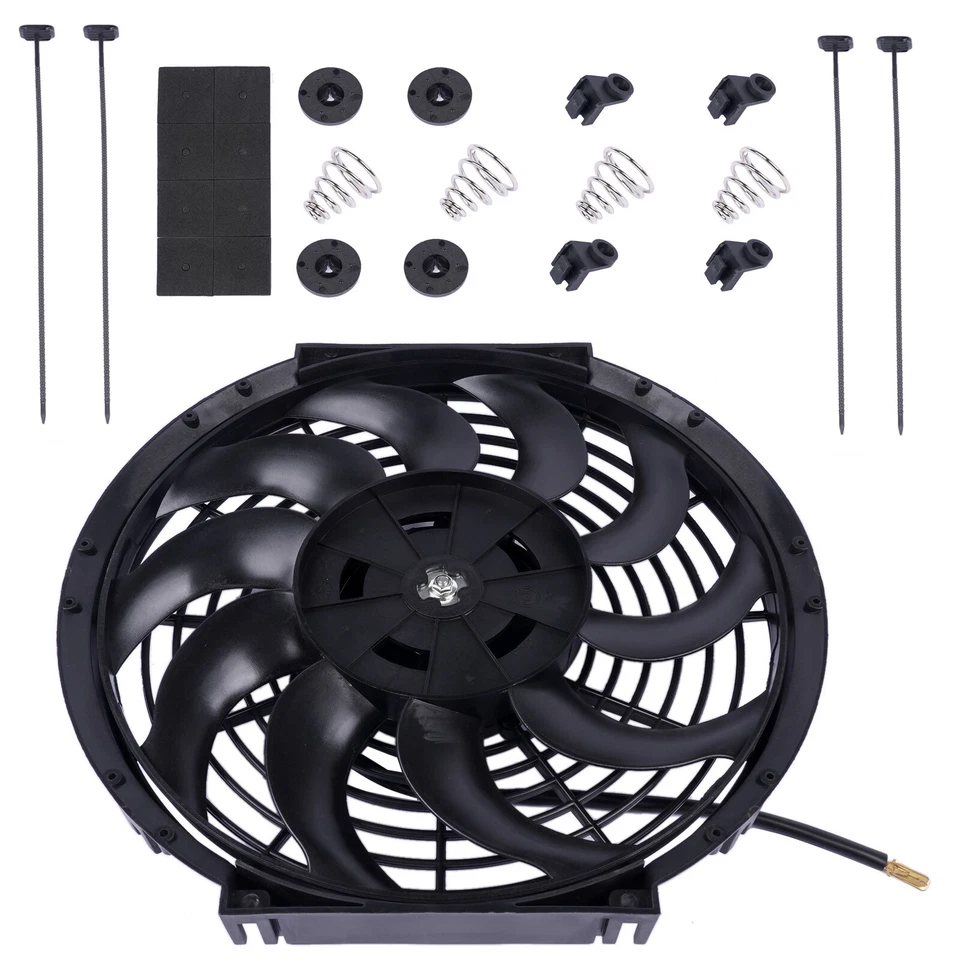 12 Zoll Universal elektrischer Kühlerlüfter 80W 12V mit Montage-Kit für Auto LKW - Bild 4 von 4