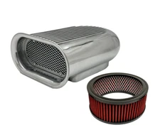 Aluminum Air Scoop Single Hilborn 4 BBL 5-1/8" Neck Carburetor Washable PO
