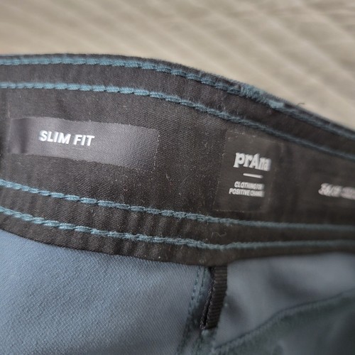 prAna Stretch Zion Slim Pant II Wandern/Outdoor Herren 36x30 blau Rollbündchen - Bild 9 von 13
