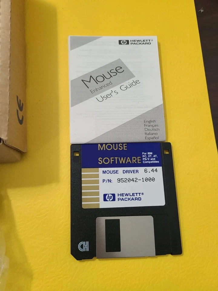 Vintage HP M-S34 2-Button Mechanical Ball Mouse C3751B - PS/2 complete Box - Image 3 of 4