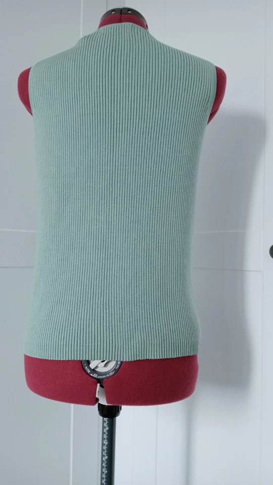 Suéter Kate Hill Pequeño Verde Cuentas Elastizado Tanque Acanalado Talla Grande Foto 2 de 4