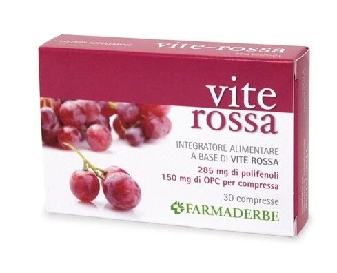 Farmaderbe Vite Rossa Integratore Alimentare, 30 Compresse