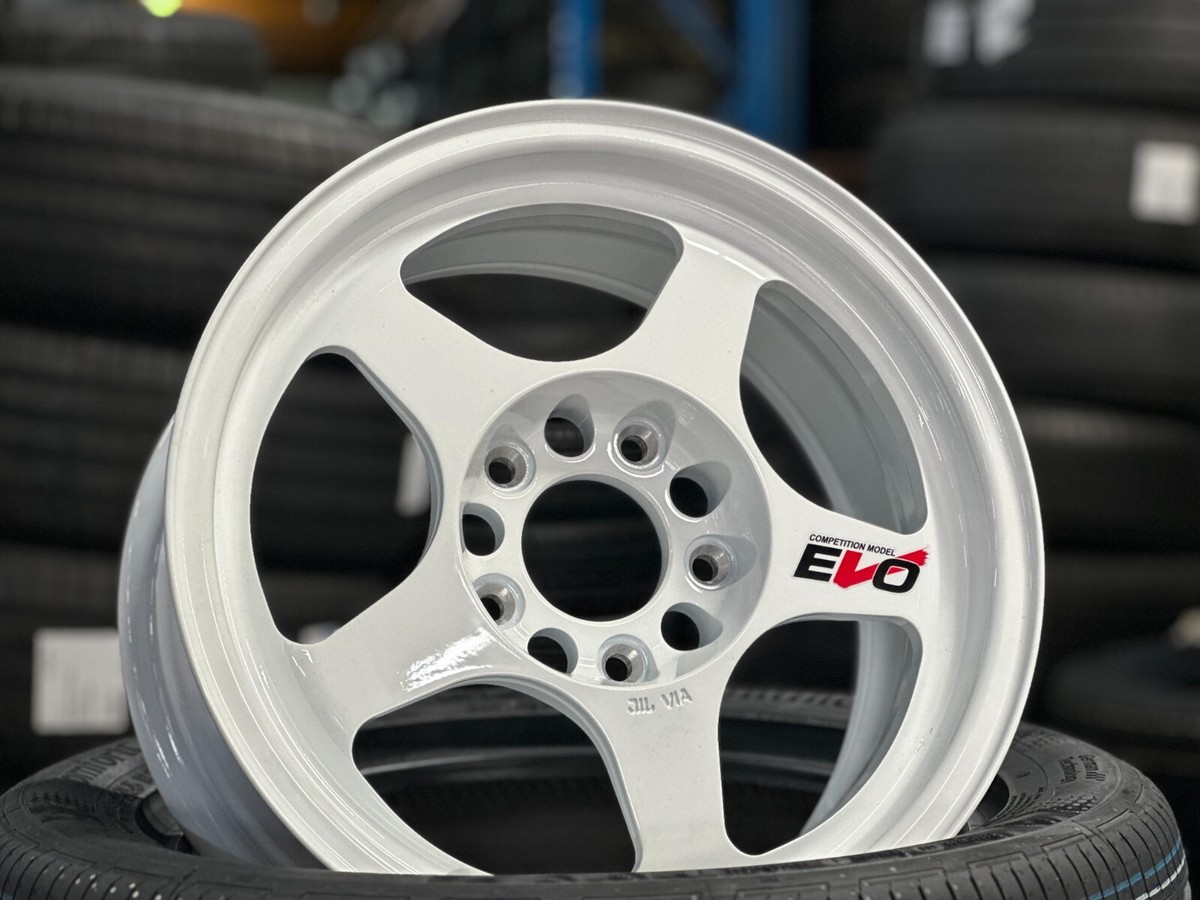 NEW 15 inch AOW EVO Regamaster WHITE wheel 5x114.3 Fits HONDA EK