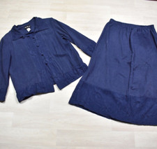 90s MOONLIGHT 2 piece Set Maxi Skirt Blouse Blue Size Large VTG 1990s