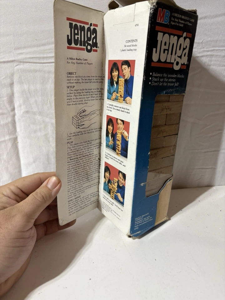 Vintage JENGA Game Complete  Tray Milton Bradley 1986 - Image 3 of 4