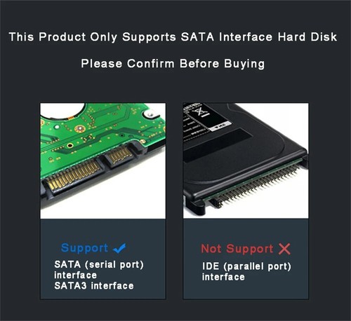 USB 3.0 to SATA III 2.5" HDD/SSD Enclosure Transparent Case UASP Support Gift - Picture 17 of 24