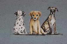 Lillestoff Drei Dicke Freunde Jersey Rapport Tante Gisi Hunde blau