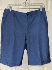 Pebble Beach Men's Size 34 Golf Comfort Flex Performance Shorts Blue Stripe