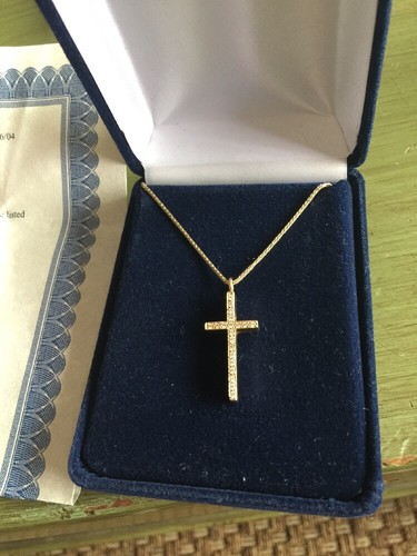 14k Gold Cross Necklace With Diamonds 