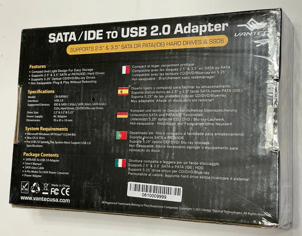 VANTEC SATA/IDE to USB 2.0 Adapter (CB-ISATAU2) - Image 2 of 4