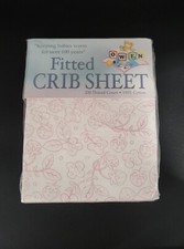 OWEN PINK FLOWER FITTED CRIB SHEET NEW