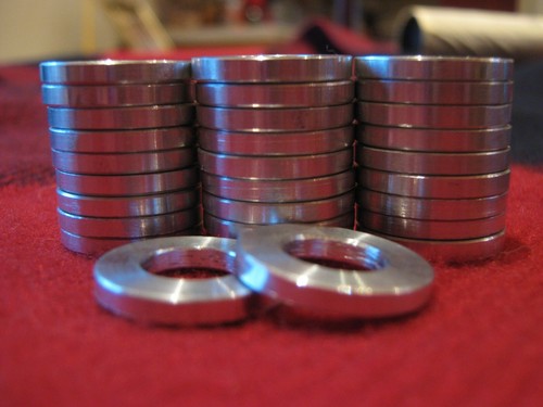 ATOM BIKES D'S WASHERS 3/8" X 3/4" RAW ALUMINUM ALLOY BMX RACING WASHERS - Picture 4 of 14