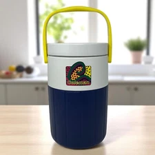 Vintage 1993 Coleman Insulated Water Jug Cooler 90s Blue Funky Retro USA Made