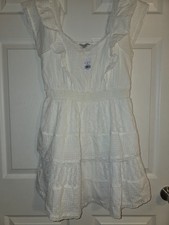 NEW American Eagle Wm's Sleeveless White Baby Doll Dress Size Med. with Lining