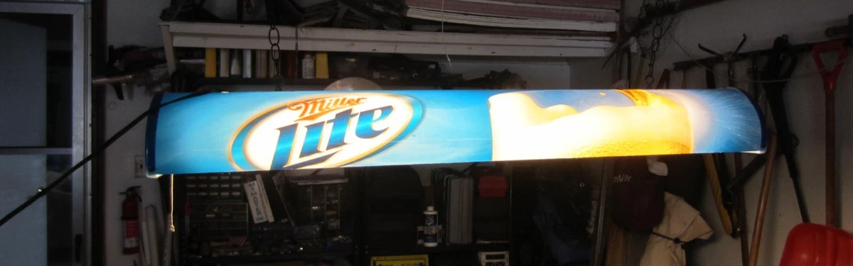 Pool Table Bar Light In Collectible Miller Signs & Tins for sale