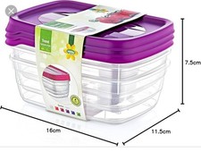 Hobby 3 PC Rectangle Food Save Storage abox 0.3-1.2lt