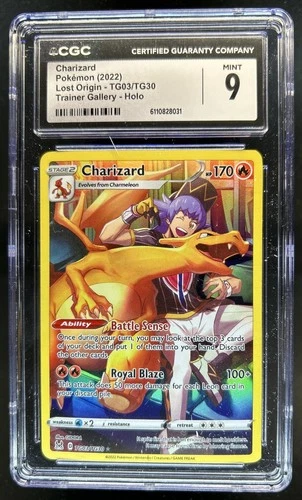2022 Pokemon SWSH Lost Origin Charizard Trainer Gallery #TG03/TG30 CGC 9
