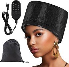 Hair Steamer Heat Cap for Deep Conditioning, Thermal Steam Black