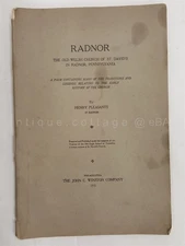 1915 antique RADNOR PA history OLD WELSH CHURCH of ST. DAVID'S legends poetry