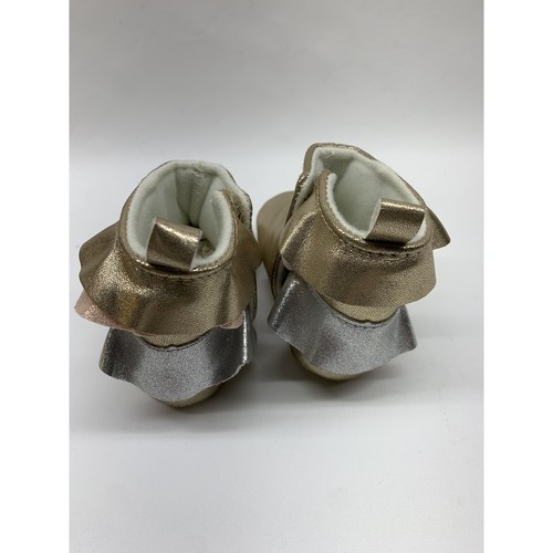 Rising Star Baby Gold Rüschen Stiefel Runde Spitze Slipper 3-6 Monate - Bild 4 von 8