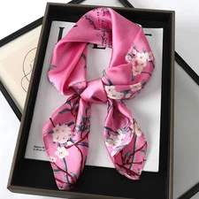70*70cm Silk Feeling Brand Design Scarf Women Print Shawl Wrap Headkerchief Hija