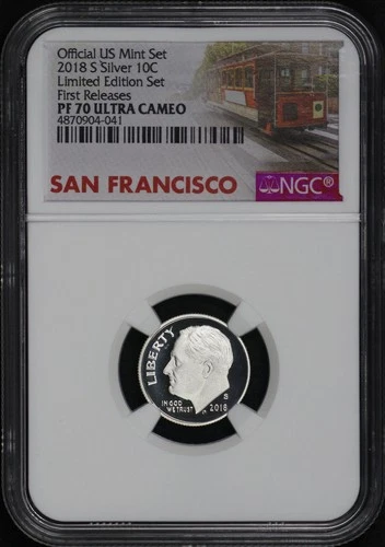2018-S Silver Roosevelt Dime from LE Set NGC PF-70 UC FR San Francisco Label