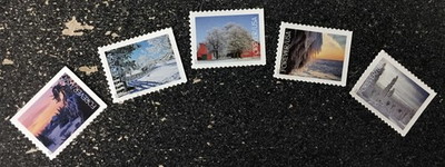 #ad 2025USA #6038 6042 Forever Winter Landscapes Set of 5 Singles From Booklet $5.80