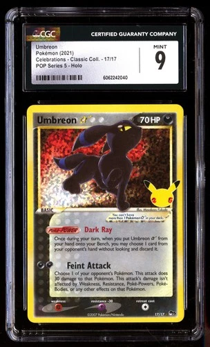 CGC 9 Umbreon ☆ 17/17 Pokemon Celebrations Classic . 2021 English