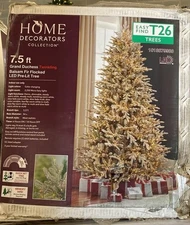 7.5 Ft Grand Duchess Twinkling FULL Balsam Fir LED Flocked Christmas Tree T26