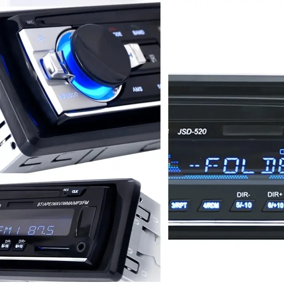 Autoradio Universale 1 Din Lettore Mp3, Aux, Usb, Bluetooth, Comando al Volante - Immagine 3 di 4