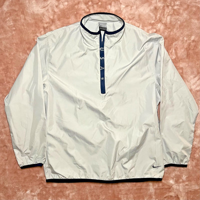 Nike 1/4 Zip Swoosh Windbreaker 90s USA Gray Olympics Men's Size Med