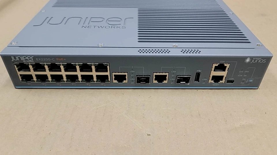 Juniper EX2200-C-12P-2G 12-Port Gigabit Ethernet PoE+ Compact Network Switch - Image 3 of 4