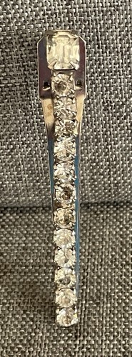 Vintage Hair Clip Signed LADY ELLEN Clear Rhinestone - Picture 3 of 9