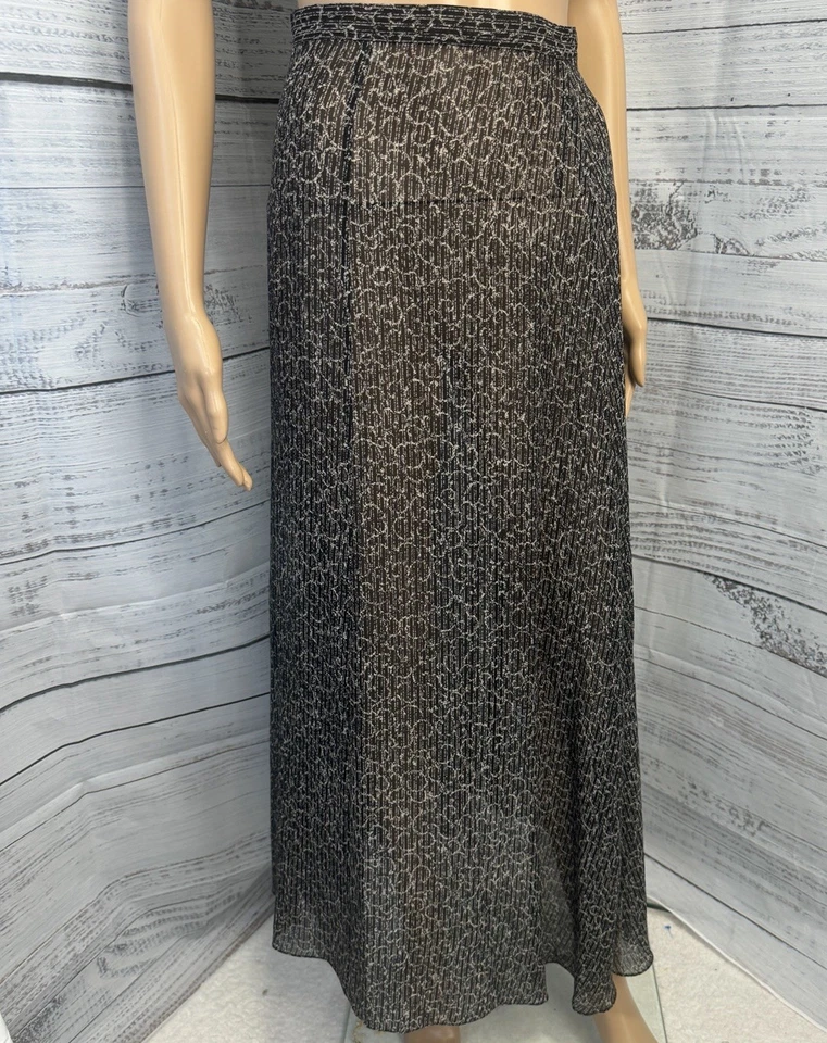 Maxi Falda Estampado Cadena Seda Pasarela Resort Colección Calvin Klein 1993 De Colección Talla 6 Foto 4 de 4