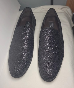 Frederico Leone Limited Black Sparkle Slip On Shoes Prom Wedding Dance Size 13