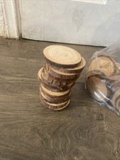 Rustic Natural Wood Slice Coasters 50pcs Set Real Tree Slices For DiY Projects