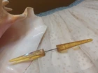 APPLEJUICE BAKELITE JABOT PIN DOUBLE ENDED  ART DECO VINTAGE JEWELRY