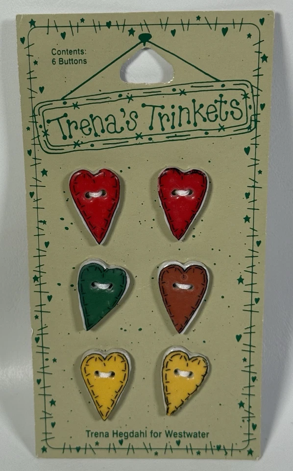 Trena's Trinkets Novelty Buttons Bees Beehives Hearts Angels Lot of 3 - Image 4 of 4