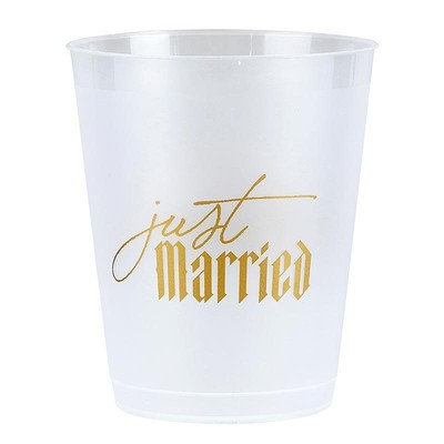 Cocktail Party Cups Just Married 8ct Size 4.25in h, 8 count Pack of 6