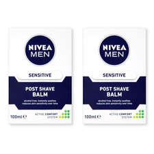 NIVEA MEN Sensitive Post Shave Balm Alcohol-Free Soothing Aftershave 100ml x 2