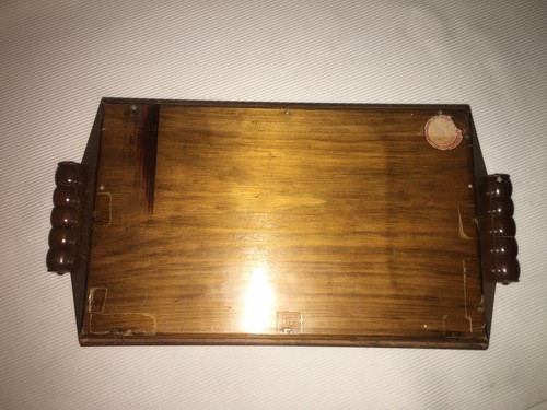 Vintage Iridescent Brazilian Butterfly Wing Serving Tray Inlaid Wood Art Deco - Picture 4 of 6