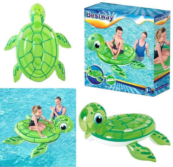 Bestway Aufblasbare SchildkröTe - Aufblastier Luftmatratze Schwimmtier Turtle-image