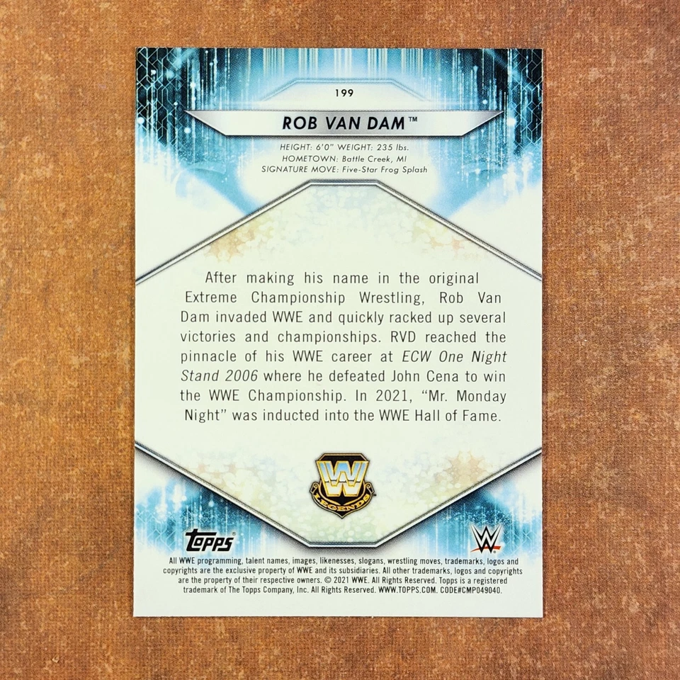 2-12-11 PWE. 2021 wwe foilboard parallel #199 rob van dam - Image 2 of 2